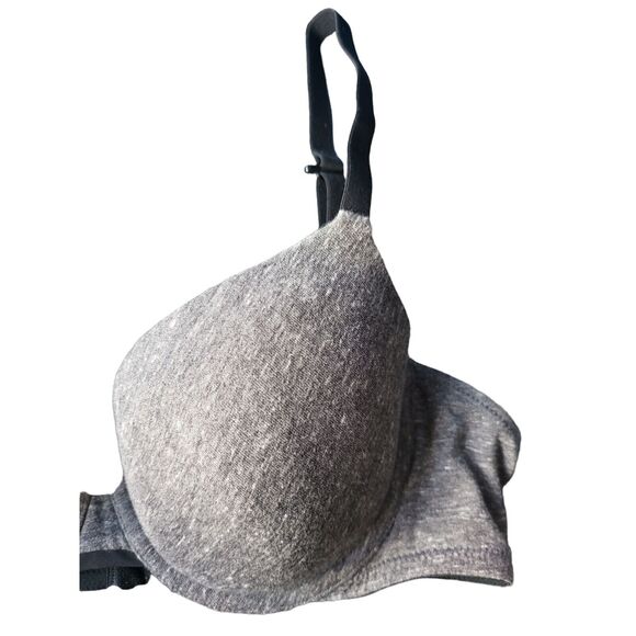 Auden Bra 38B Womens Demi Underwired Grey Black Lightly Lined Everyday - Picture 3 of 8